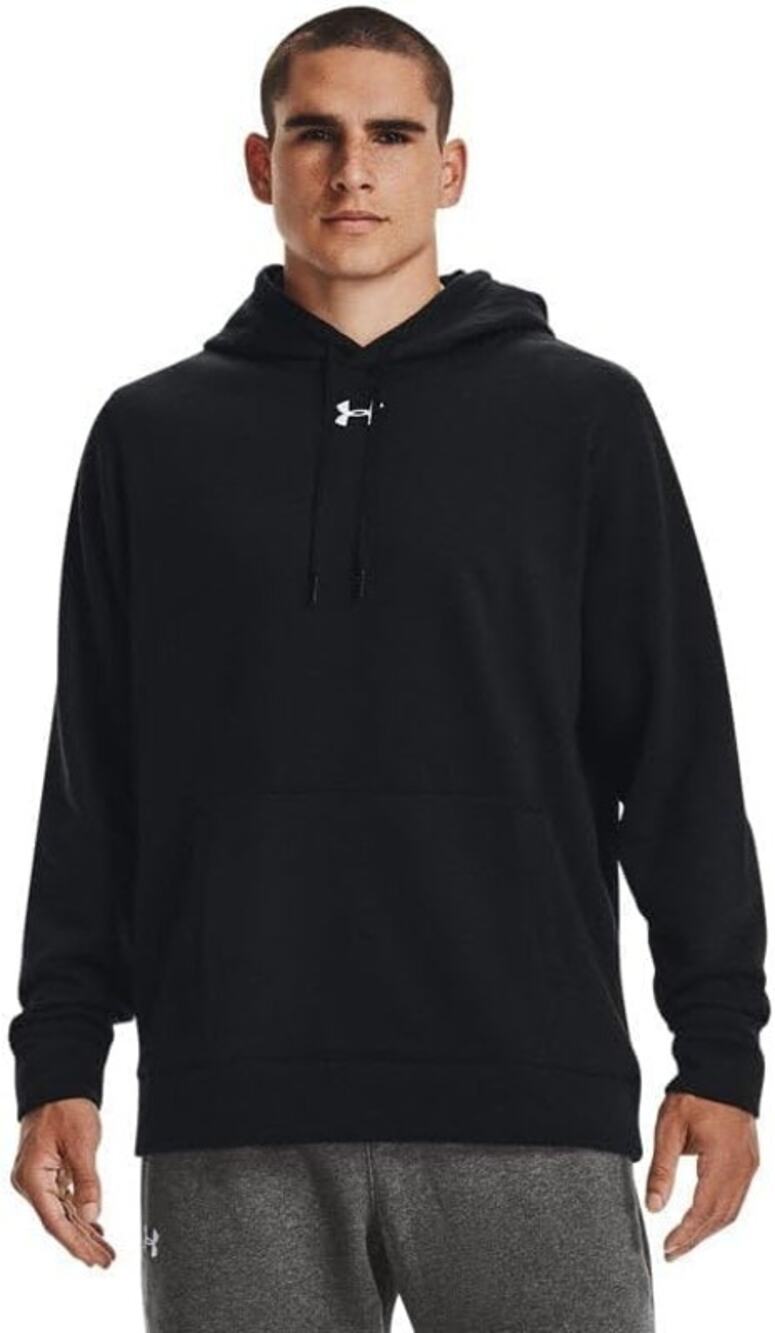 NWT Under Armour Men's UA Hustle Fleece Hoodie in Black size XL